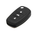 uxcell リモートキーケース ゴム 車のリモコンキーフォブカバー ケース シェル 保護 ブラック アウディに対応 3 ボタン