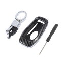 X AUTOHAUX リモートキーフォブチェーンカバーケース リングアクセサリーセット カーボンファイバー柄 Fusion用 2013-2016用