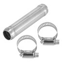 X AUTOHAUX ホースジョイントパイプセット 2つのクランプ付き アルミニウム合金 外径16mm 長さ76mm(2)