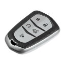 uxcell 車のキーフォブカバー 5ボタン リモートキーフォブケース フェイクレザーパターン TPU 全面保護 Cadillacに対応 XT5に対応 2017...