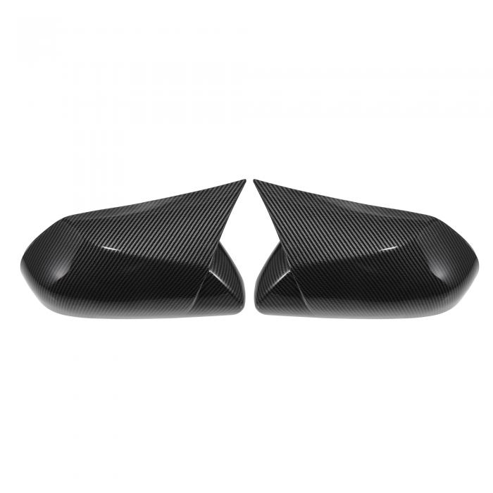 X AUTOHAUX Toyotaに対応カムリ2018-2020用の1ペアの車のリアビュードライバーパッセンジャーサイドミラーカバーキャップオーバーレイブラ ックカーボンファイバーパターン。ミラーガードカバーエクステリア装飾トリム。
