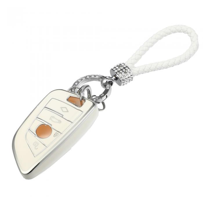 uxcell キーフォブケース 4ボタンTPUスマート キーレスエントリーリモコン BM Wに対応 X5 X6 7 Series..