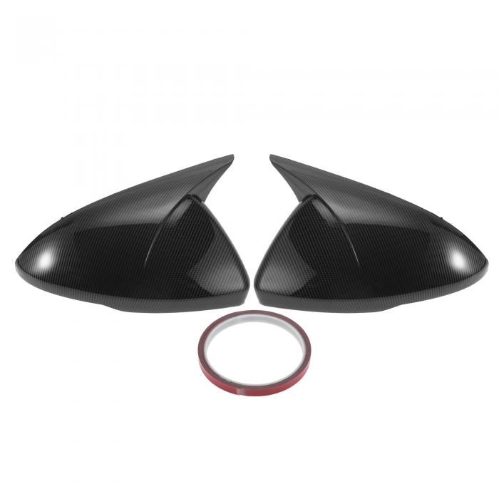 X AUTOHAUX シボレーに対応 クルーズ 2017-2019用 ペアカーリアビュードライバーパッセンジャーサイドミラーカバーキャップオーバーレイ ブラックカーボンファイバー