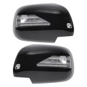 X AUTOHAUX レクサスに対応RX330用のABSプラスチック製カーサイドミラーカバーキャップオーバーレイグロスブラック W/Wider LEDランプミラーガードカバー用の外装装飾トリム