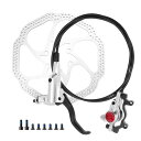 BULLSPANN 1セット 自転車ディスクブレーキキット リア左ブレーキレバー 160mmローター 自転車ディスクブレーキキャリパー 1450mmブレーキワイヤー ロードバイク MTB用 シルバートーン