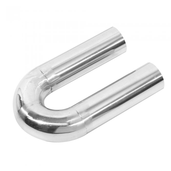 X AUTOHAUX 車のマンドレル排気管チューブパイプ DIY カスタム T304ステンレス鋼 180度曲げ 31cm各辺長..