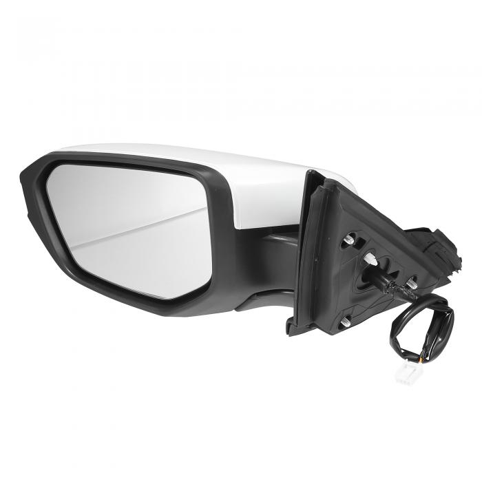 X AUTOHAUX Hondaに対応シビック2016-2021用ドアミラーアセンブリ左ドライバーサイド パワーガラス 非加熱 手動折りたたみ 3ピン ホワイトペイントに合わせて交換 品番76251TBAA11ZF