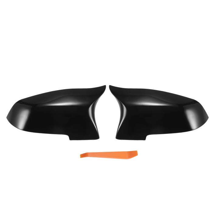 X AUTOHAUX BMWに対応 520i 528i 530i 550i 650i 740Li 750Li 760Li用のペアカーリアビュードライバーパッセンジャーサイドミラーカバーキャップ交換用グロス黒。ミラーガードカバーエクステリア装飾トリム。