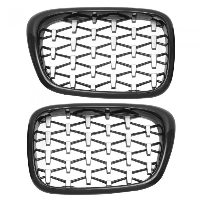 X AUTOHAUX No.51138195152/51138195151 フロントフードバンパーグリル BMWに対応 5シリーズ用 左右1ペア 黒いシルバートーン