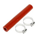 X AUTOHAUX 内径10mm 長さ127mm 0度 赤色 カー 耐熱 シリコンホース ホースバンド付き 4層強化 ブレーキホース カーエキゾースト インテ...