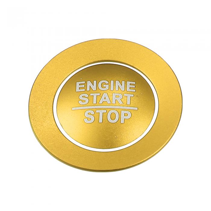 uxcell エンジン始動停止ボタンカバーキット プッシュ開始ボタントリムステッカー Jeepに対応 Cherokee Grand Cherokeeに対応 Dodgeに対応 Durango Chargerに対応 アルミニウム合金 ゴールドトーン