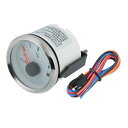 X AUTOHAUX ユニバーサル燃料レベルゲージインジケーターキット 9-32V 燃料 計信号 固定 240-33ohm 8色のバックライト 車 トラック マリンボート用 シルバートーン ホワイト 直径52mm