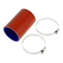 X AUTOHAUX シリコンホース シリコンチューブ インタークーラー ターボ インテークパイプ レッド 長さ100mm 内径60mm 4層構造 汎用 エアク...