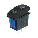 uxcell サーチライトロッカースイッチ 5ピン オンオフ ブルーLEDライト 12V/24V スイッチジャンパ線セット ジープ ボート カー トラック用