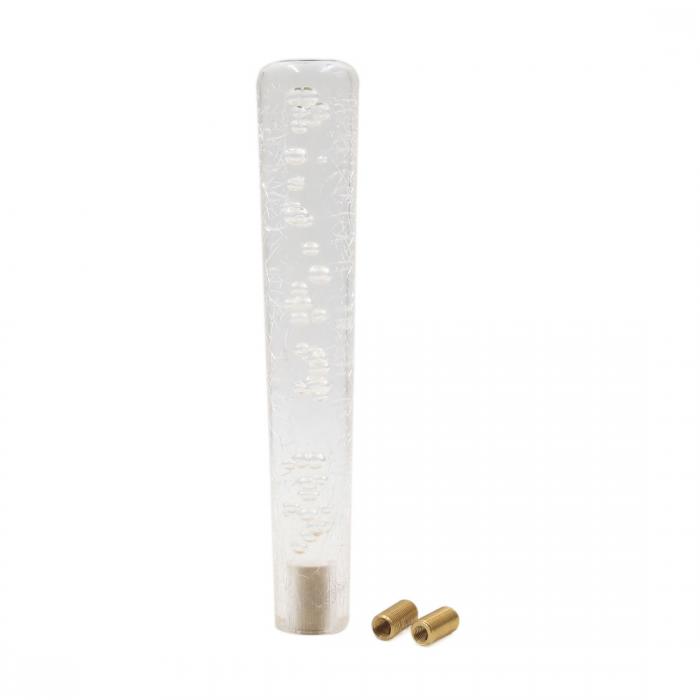 uxcell シフトノブ 25x4.5cm クリア バブル ギア スティック シフトノブ シフター 車用 金属 フェイククリスタル 1個入り