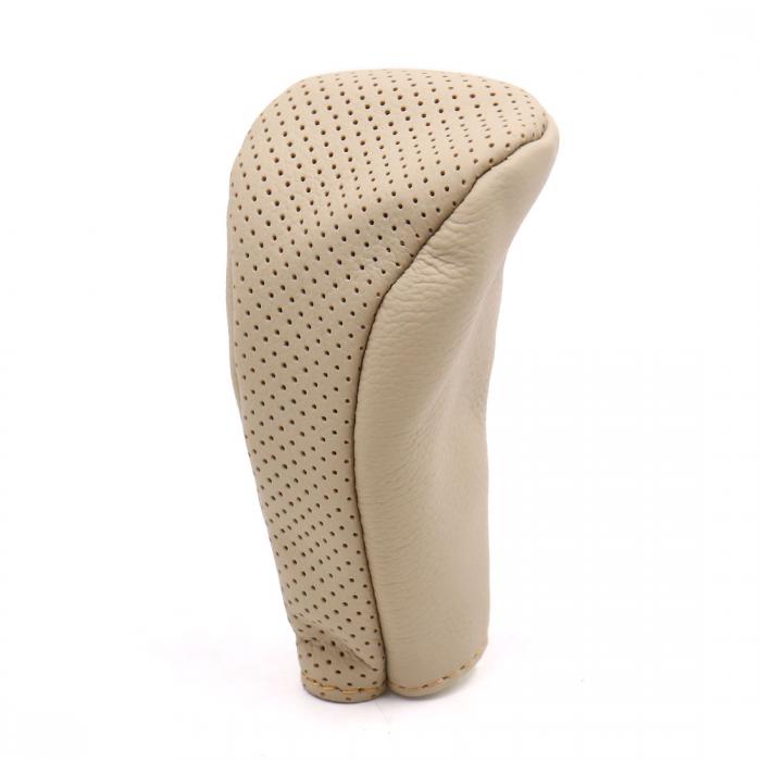 uxcell 車のギアシフトノブカバー シフトノブプロテクター ユニバーサル フェイクレザー ジッパー閉鎖