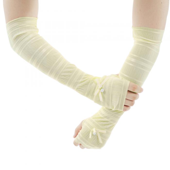 CAPASTEC アームカバー レディース おしゃれ 可愛い インスタ映え 日焼け防止 薄手 軽量 バブル生地 アームスリーブ 街歩 ドライブ用 女性用 ベージュ バブル