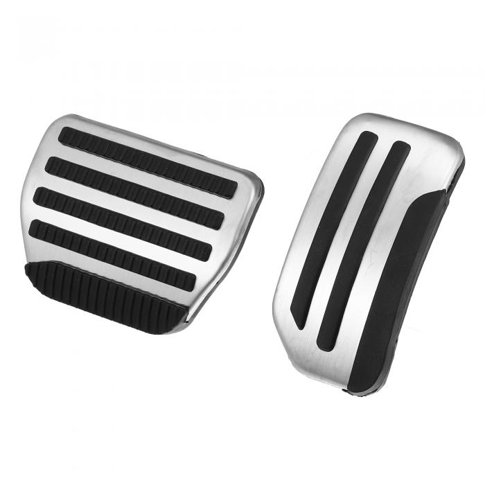 uxcell ブレーキとガスアクセルペダルカバー 滑り止め ドリルなし アルミ合金フットペダルパッド Nis s..