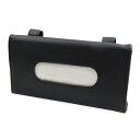 uxcell ティッシュボックス ブラック PUレザー素材 23×12×4.2cm サンバイザーペーパーホルダーカバー 1個入り