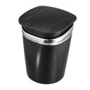 uxcell 車用灰皿 ゴミ箱 タバコ シリンダー 蓋付き LEDライト 無煙 携帯 取り外し可能 プラスチック ユニバーサル シルバートーン