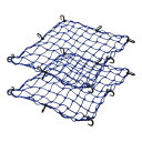 uxcell バイクカーゴネット 荷物加厚網 オートバイ バイク ATV用 50x50cm ブルー 8個フック付き 2個