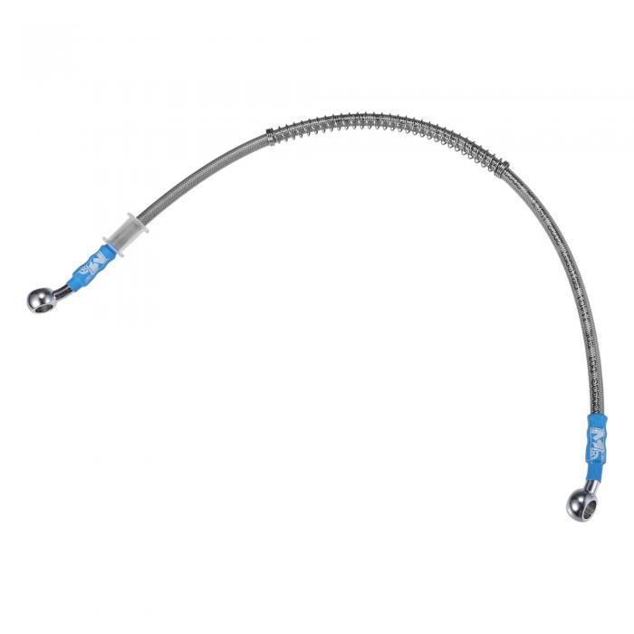 uxcell オートバイ油圧ブレーキラインオイルホース パイプ 金属編組ケーブル ATV モトクロス スポーツバイク ストリートバイク用 500mm長さ 10mm内径 シルバートーン