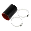 X AUTOHAUX シリコンホース シリコンチューブ インタークーラー ターボ インテークパイプ ブラック 長さ100mm 内径60mm 4層構造 汎用 エア...