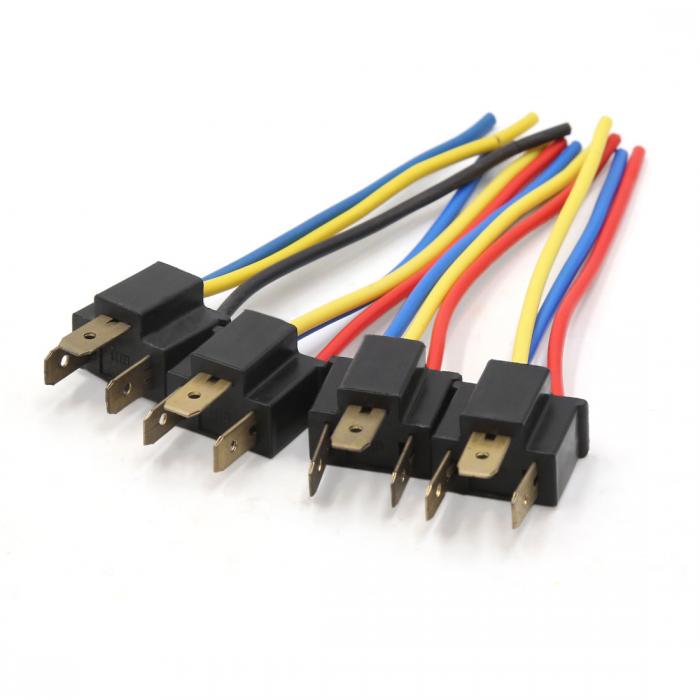 uxcell 自動車用 H4 フォグライト電球 オスワイヤ 線束 ソケット コネクタ アダプター 4個入り