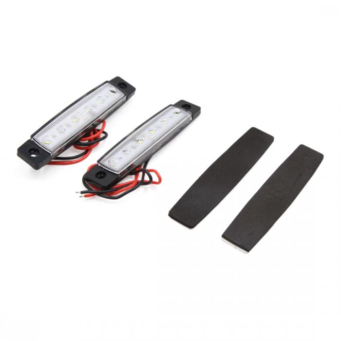 uxcell カートラックサイドマーカーインジケータライト カーLEDサイドライト 12V-24V 1W 6LED ホワイト..