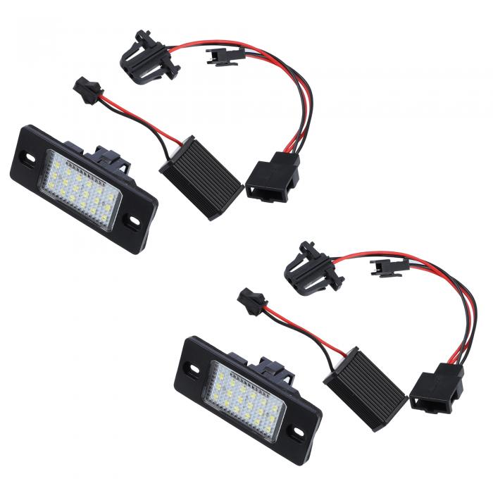 uxcell LEDナンバープレートライトランプアセンブリ V Wに対応 Jettawagonに対応 1999-2004に対応 Porscheに対応 Audiに対応 テールライト 6000K LEDデコーダ付き リアナンバーライセンスタグランプ 13.5V 2W ホワイト 2個