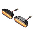 X AUTOHAUX サイドマーカー ターンシグナル ライト NO.1J0949117/2K0949117 Volksw agenに対応 Golf 1.9L ディーゼル A/T GL TDI Hatchback 2004 ブラックレンズ用 1 ペア(2)