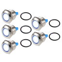 X AUTOHAUX 5個入り インジケーターライト 19mm 12V AC DC メタルシェル 防水 パイロット ダッシュ シグナルランプ 車両 トラック ボ...