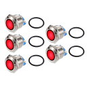 X AUTOHAUX 5個入り インジケーターライト 19mm 12V AC DC メタルシェル 防水 パイロット ダッシュ シグナルランプ 車両 トラック ボ...