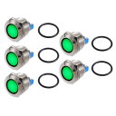 X AUTOHAUX 5個入り インジケーターライト 19mm 12V AC DC メタルシェル 防水 パイロット ダッシュ シグナルランプ 車両 トラック ボ...