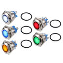 X AUTOHAUX 5個入り インジケーターライト 16mm 12V AC DC メタルシェル 防水 パイロット ダッシュ シグナルランプ 車両 トラック ボ...