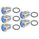 X AUTOHAUX 5個入り インジケーターライト 12mm 12V AC DC メタルシェル 防水 パイロット ダッシュ シグナルランプ 車両 トラック ボ...