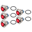 X AUTOHAUX 5個入り インジケーターライト 16mm 12V AC DC メタルシェル 防水 パイロット ダッシュ シグナルランプ 車両 トラック ボ...