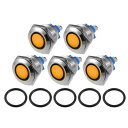 X AUTOHAUX 5個入りのLEDインジケーターライト16mm 230V ACメタルシェル防水パイロットダッシュシグナルランプカーやトラ ックのインテリア用...