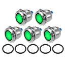 X AUTOHAUX 5個LEDインジケーターライト 22mm 230V AC メタルシェル 防水パイロットダッシュシグナルランプ 車両トラック用 インテリア ...