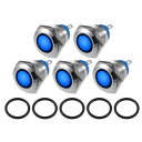 X AUTOHAUX 5個LEDインジケーターライト 16mm 230V AC メタルシェル 防水パイロットダッシュシグナルランプ 警告灯 車両 トラック イン...