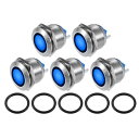 X AUTOHAUX 5個セット LEDインジケーターライト 19mm 230V AC 防水メタルシェル パイロットダッシュシグナルランプ 車両 トラ ック イ...
