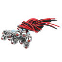 uxcell 車内LEDインジケーターライト AC/DC 12-24V ヘッドアップ信号灯 長さ150mmのケーブル付き レッド 6mm 10個(2)