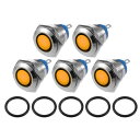 X AUTOHAUX 5個LEDインジケーターライト 16mm 230V AC メタルシェル 防水パイロットダッシュシグナルランプ 警告灯 車両 トラック イン...