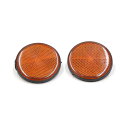 uxcell オートバイリフレクター ペア 56mm 直径 プラスチック ラウンド リフレクティブ 警告 プレート リフレクター オートバイ用