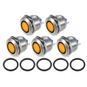 X AUTOHAUX 5個LEDインジケーターライト 19mm 230V AC メタルシェル 防水パイロットダッシュシグナルランプ 警告灯 車両 トラック イン...