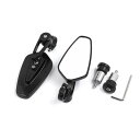 uxcell オートバイのバックミラー 汎用 ブラック 調節可能 オートバイ ATV 22mm バーエンドサイド ミラー ペア
