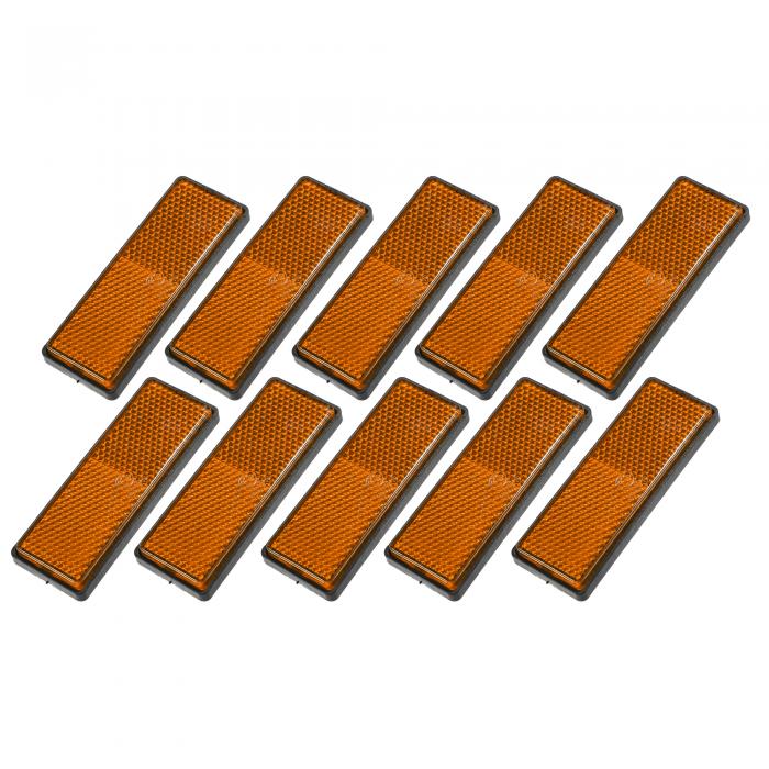 uxcell ユニバーサルリフ レクター 88x32mm オートバイ スクーター 自転車用 安 全スポーク 反射 ネジ付き オレンジ 10個