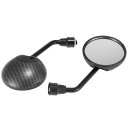 uxcell バイクミラー ミラー バックミラー バイクミラー 左右セット ネジ径10mm ラウンド ペア