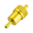 X AUTOHAUX オイル燃料フィルタークリーナー アルミ合金 ユニバーサル オートバイガソリン 6mmホース径 ゴールドトーン