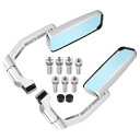 X AUTOHAUX バイク ミラー サイドミラー バックミラー 8mm 10mm 左右セット リアビューサイドミラー リアビューミラー ユニバーサル シルバー...